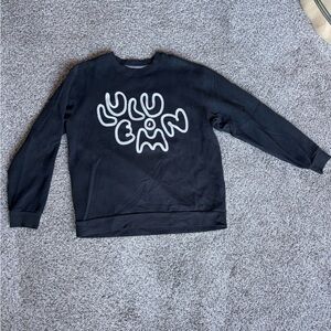 Embroidered black lululemon steady state crewneck
